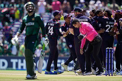 United States players celebrate after their win against Pakistan